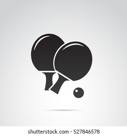 Ping pong icon on white background. Vector art.