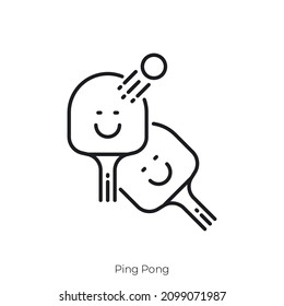 Ping Pong icon. Outline style icon design isolated on white background