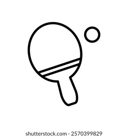 Ping pong icon Outline thin set