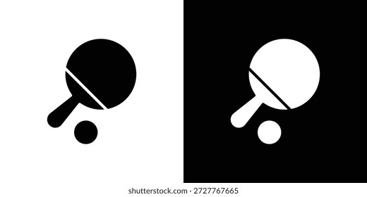 Ping pong icon set. flat icon collection. flat line silhouette set.