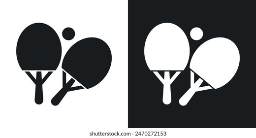 Ping pong icon set. Table tennis racket vector icon in ping pong paddle sign. Table tennis tournament icon.