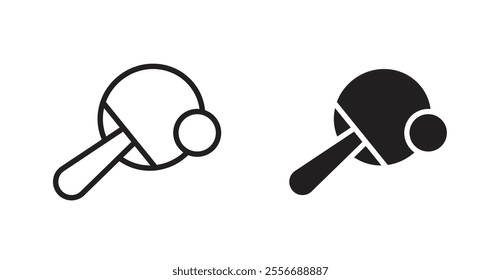 Ping pong icon set in Thin line black color.