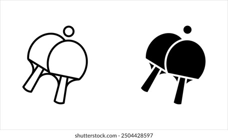 Ping pong icon set, vector illustration on white background. color editable