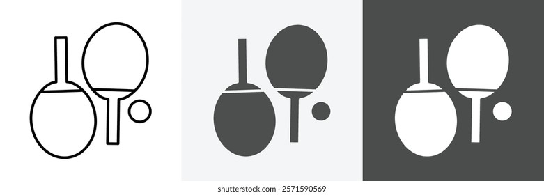 Ping Pong icon set vector art