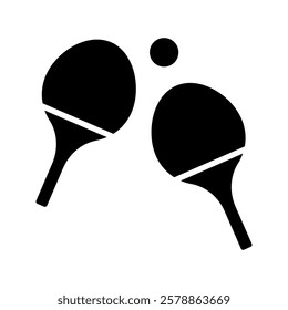 Ping pong icon set. Vector icon of table tennis racket in game paddle. Tournament symbol.