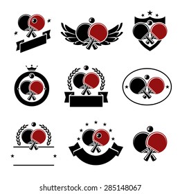 Ping Pong icon set. Vector