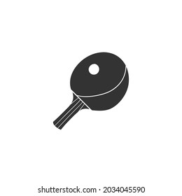 Ping Pong Icon Silhouette Illustration. Tennis Table Vector Graphic Pictogram Symbol Clip Art. Doodle Sketch Black Sign.
