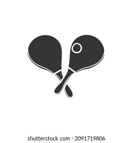 Ping Pong Icon Silhouette Illustration. Sport Recreation Match Vector Graphic Pictogram Symbol Clip Art. Doodle Sketch Black Sign.