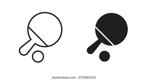 Ping pong icon silhouette vector designs. Editable Strokes