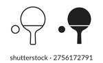 Ping pong icon simple outline style. Editable stroke EPS 10