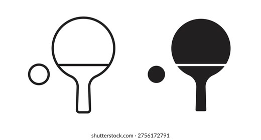 Icono de ping pong estilo de contorno simple. Trazo editable EPS 10