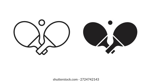 Ping pong icon simple vectors in black, suitable for projects