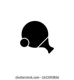 Ping pong Icon, Sport symbol in black flat design on white background