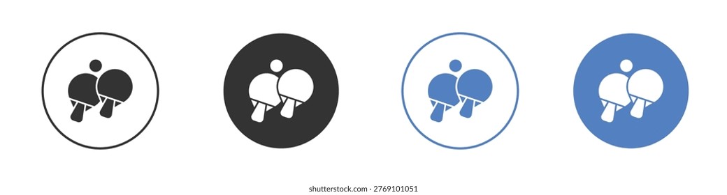 Concepto de conjunto de símbolos de icono de ping pong.