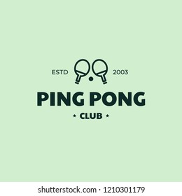 Ping pong icon. Table tennis logo template in modern style.