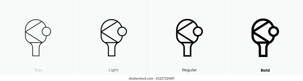 ping pong icon. Thin, Light Regular And Bold style design isolated on white background
