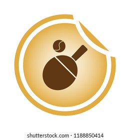 Ping pong icon in trendy flat style isolated on ggold background. Vector illustration, EPS10.