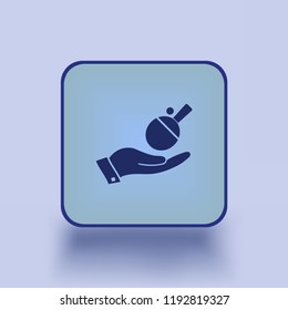 Ping pong Icon in trendy flat style isolated on blue background