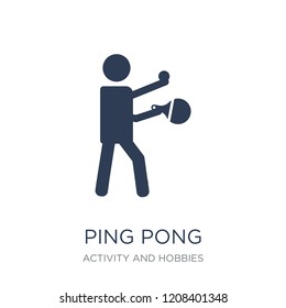 Ping pong icon. Trendy flat vector Ping pong icon on white background from Activity and Hobbies collection, vector illustration can be use for web and mobile, eps10