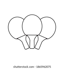 Icono de ping pong en un estilo moderno y plano aislado en un fondo blanco. Icono deportivo para tu diseño web, logotipo. Ilustración del vector