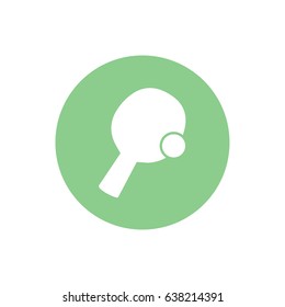 Ping pong icon vector. Green circle. Green button