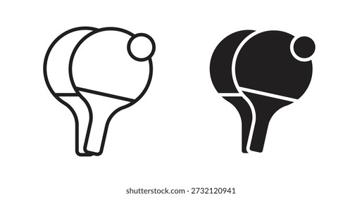 Ícone de ping pong. Ilustração vetorial, plana e traçada