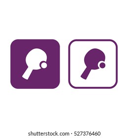Ping pong icon vector. Purple and white