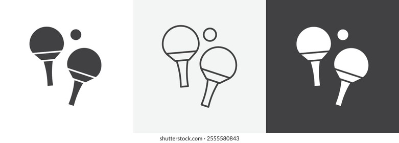 Ping pong icon vector set for ui designs