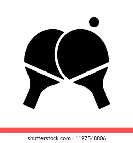 Ping pong icon vector, table tennis symbol. Simple, flat design for web or mobile app