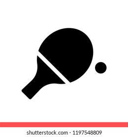 Ping pong icon vector, table tennis symbol. Simple, flat design for web or mobile app
