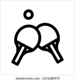 Ping pong icon vector, table tennis symbol. Simple, flat design for web or mobile app, on a white background.