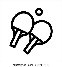 Ping pong icon vector, table tennis symbol. Simple, flat design for web or mobile app, on a white background.