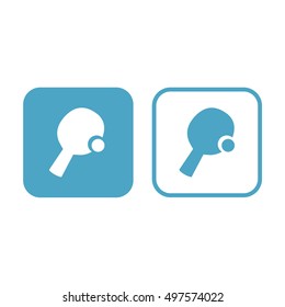 Ping pong icon vector. White and blue