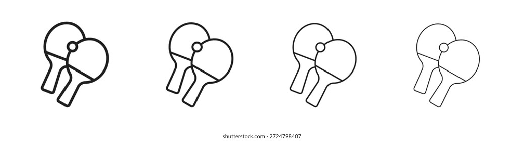 Iconos de ping pong línea colección de Vector. Icono de Vector perfecto de píxeles