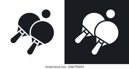 Ping pong icons set vectors black and colored style