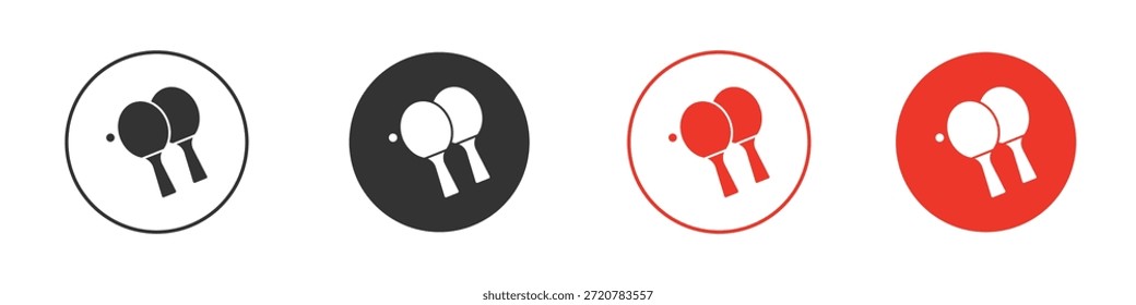 Ping pong ícones simples plana silhueta vetor ilustração