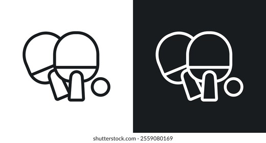 Ping pong icons. vector set in black colors