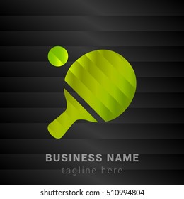 Ping Pong Lime Green and Black silk fashion premium icon / Logo