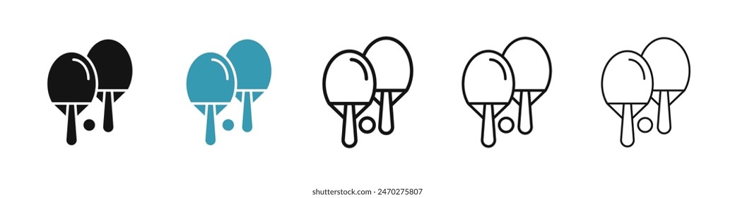 Ping pong line icon set. table tennis racket vector icon. pingpong game paddle sign. tabletennis tournament icon for UI designs.