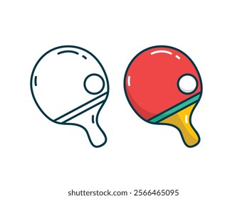 Ping pong line icon showcasing table tennis games, indoor recreational activities, and competitive sports.