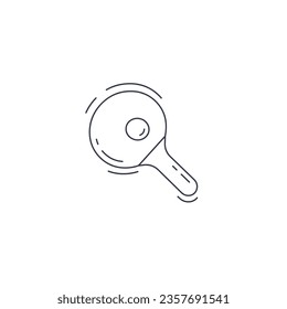 Ping pong line icon. table tennis racket and ball thin line icon.
