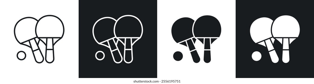 Ping pong linear icon set for app, and web design.