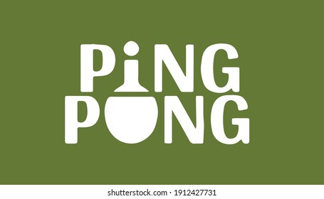 ping pong logo on color background 
