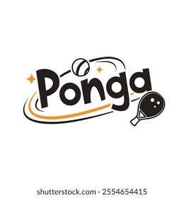 ping pong logo for ponga using black white aura