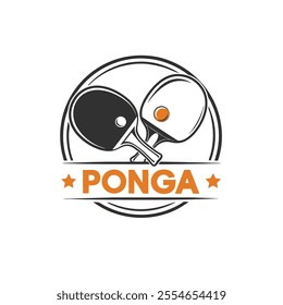 ping pong logo for ponga using black white aura