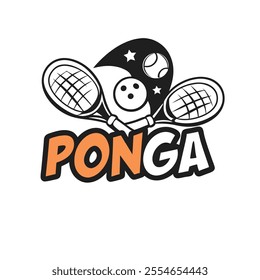 ping pong logo for ponga using black white aura