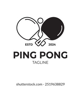 ping pong logo simple vector design illustration isolated background