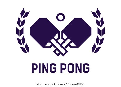 Ping Pong logotype. Ping pong icon. Vector table tennis logo or symbol. Playing rackets for Ping Pong