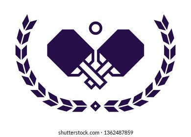 Ping Pong logotype. Ping pong icon. Vector table tennis logo or symbol. Playing rackets for Ping Pong