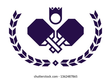 Ping Pong logotype. Ping pong icon. Vector table tennis logo or symbol. Playing rackets for Ping Pong